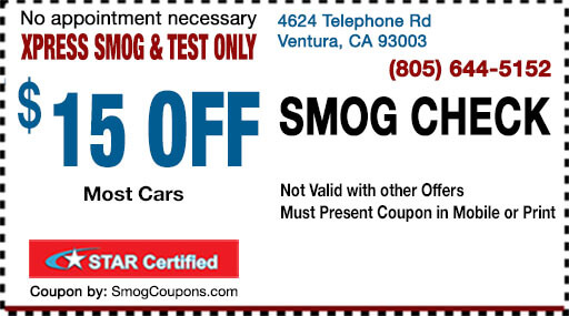 Smog check coupon | $15 OFF Smog Check Coupon | (805) 644-5152